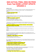 2024 ACTUAL FINAL HESI OB PEDS  Exam Test BANK LATEST UPDATE GRADED A