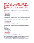 SFPC Exam Update 2024-2025 SFPC Actual Exam Update 2024-2025 Questions  and Correct Answers Rated A+