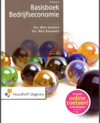 Samenvatting Basisboek Bedrijfseconomie  Hst 1 t/m 8, Wim Koetzier en Rien Brouwers 