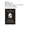 boekverslag toffee, sarah crossan