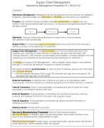 Samenvatting Operations Management (Krajewski) Supply Chain Management H1, 2 & 12!
