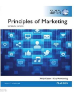 Principles of Marketing - Hoofdstuk 2 t/m 5, 7, 10 & 18
