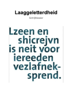 Betoog bouwplan Nederlands over Laaggeletterdheid - VWO5/6
