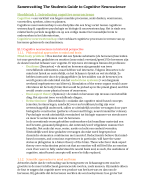 Samenvatting (NL) Ward - The Students Guide To Cognitive Neuroscience uitgebreid (bijna alle hoofdstukken)
