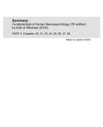 Summary PART 3: Fundamentals of human Neuropsychology (Kolb & Whishaw, 2015)