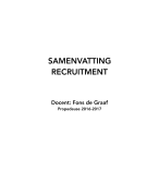 Samenvatting Recruitment Periode 1, jaar 1 (P) 2016-2017