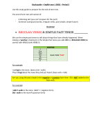 Study guide  REGULAR VERBS & SIMPLE PAST TENSE