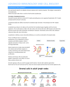 Summary of Advanced molecular immunology and cell biology lectures