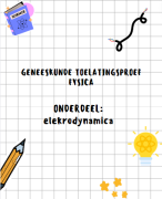 toelatingsproef geneeskunde samenvatting fysica onderdeel elektrodynamica
