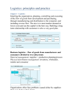 Logistics: Principles and Practice - Summary of Chapters 1, 2, 3, 6, 7 and additional information