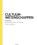 samenvatting cultuurwetenschappen 3e graad ASO 2024