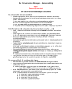Samenvatting \'De Conversation Manager\' - Deel 1