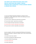 VATI GREEN LIGHT PREDICTOR EXAM STUDY GUIDE 2024/2025 WITH COMPLETE SOLUTION QUESTIONS WITH CORRECT ANSWERS GRADED A+