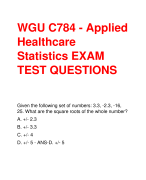 WGU C784 - Applied  Healthcare  Statistics EXAM  TEST QUESTIONS