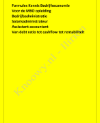 Kennis Bedrijfseconomie (Leerjaar 3 | Bedrijfsadministrateur, Salarisadministrateur, Assistant Accountant)