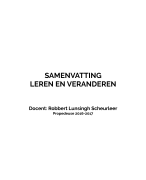Samenvatting Leren en veranderen Periode 2, jaar 1 (P) 2016-2017