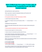 2024 CNOR Exam New Latest Version with All  Questions from Actual Past Exam and 100%  Correct Answers