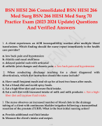 BSN HESI 266 Consolidated BSN HESI 266 Med Surg BSN 266 HESI Med Surg 70 Practice Exam (2023 2024 Update) Questions And Verified Answers