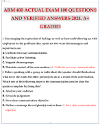 ARM 400 ACTUAL EXAM 100 QUESTIONS AND VERIFIED ANSWERS 2024. A+ GRADED