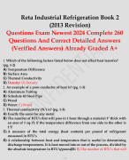 Reta Industrial Refrigeration Book 2 (2013 Revision) 260+ QUESTIONS AND ANSWERS 2024 UPDATED AND VERIFIED