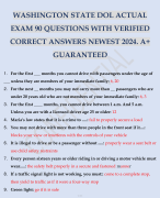 WASHINGTON STATE DOL ACTUAL EXAM 90 QUESTIONS WITH VERIFIED CORRECT ANSWERS NEWEST 2024. A+ GUARANTEED