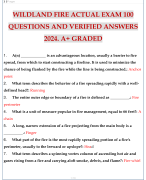 WILDLAND FIRE ACTUAL EXAM 100 QUESTIONS AND VERIFIED ANSWERS 2024. A+ GRADED