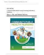 Test Bank – Community/Public Health Nursing (Nies,8th Edition)Chapter 1-34  All Chapters.