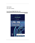 Test Bank - LPN to RN Transitions, 5th Edition (Claywell, 2022), Chapter 1-18 ,All Chapters