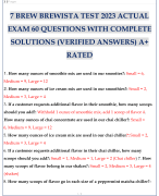 7 BREW BREWISTA TEST 2023 ACTUAL EXAM 60 QUESTIONS WITH COMPLETE SOLUTIONS (VERIFIED ANSWERS) A+ RATED