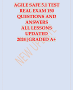AGILE SAFE 5.1 TEST REAL EXAM 150 QUESTIONS AND ANSWERS 2024