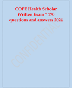 COPE Health Scholar Written Exam  170 questions and answers 2024