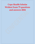 Cope Health Scholar Written Exam 75 questions and answers 2024