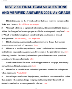 MIST 2090 FINAL EXAM 50 QUESTIONS AND VERIFIED ANSWERS 2024. A+ GRADE