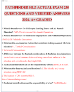 PATHFINDER HLZ ACTUAL EXAM 230 QUESTIONS AND VERIFIED ANSWERS 2024. A+ GRADED