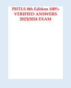 PHTLS 8th Edition 100% VERIFIED ANSWERS EXAM 2024
