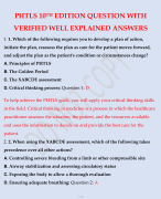 PHTLS 10TH EDITION QUESTION WITH VERIFIED WELL EXPLAINED ANSWERS
