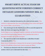 SMART SERVE ACTUAL EXAM 100 QUESTIONS WITH VERIFIED CORRECT DETAILED ANSWERS NEWEST 2024. A+ GUARANTEED