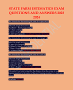 STATE FARM ESTIMATICS EXAM QUESTIONS AND ANSWERS 2023 2024