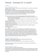 The basics of financial management - samenvatting / summary - chapters 5 , 6 , 9