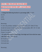 FCTC FIRE FIGHTER MATH 2024 QUESTIONS WITH 100% ACCURATE ANSWERS 