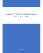 Samenvatting Salesmanagement/ Deal or no deal met afbeeldingen en tentamenvragen