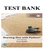 STARTING OUT WITH PYTHON [GLOBAL EDITION] BY TONY GADDIS TEST BANK