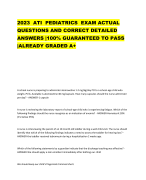 2023  ATI  PEDIATRICS  EXAM ACTUAL QUESTIONS AND CORRECT DETAILED  ANSWERS |100% GUARANTEED TO PASS |ALREADY GRADED A+