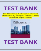 Cost Accounting A Managerial Emphasis, 14th Edition by Horngren, Charles T., Datar, Srikant M., Rajan, Madhav TEST BANK