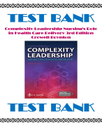 Complexity Leadership Nursing's Role in Health Care Delivery 3rd Edition Crowell Boynton Test Bank