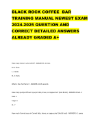 BLACK ROCK COFFEE BAR TRAINING MANUAL NEWEST EXAM 2024-2025 QUESTION AND CORRECT DETAILED ANSWERS ALREADY GRADED A+