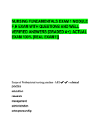 NURSING FUNDAMENTALS EXAM 1 MODULE  F,H EXAM WITH QUESTIONS AND WELL  VERIFIED ANSWERS [GRADED A+] ACTUAL  EXAM 100% [REAL EXAM!![]
