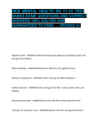 HESI MENTAL HEALTH RN V1-V3 TEST BANKS EXAM QUESTIONS AND CORRECT ANSWERS 100% SOLVED AND GUARANTEED TO PASS ….GRADED A+