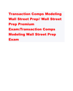 Transaction Comps Modeling Wall Street Prep// Wall Street Prep Premium Exam:Transaction Comps Modeling Wall Street Prep Exam     