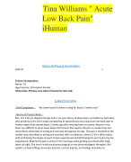 I Human Case Study Tina Williams 'Acute Low Back Pain'